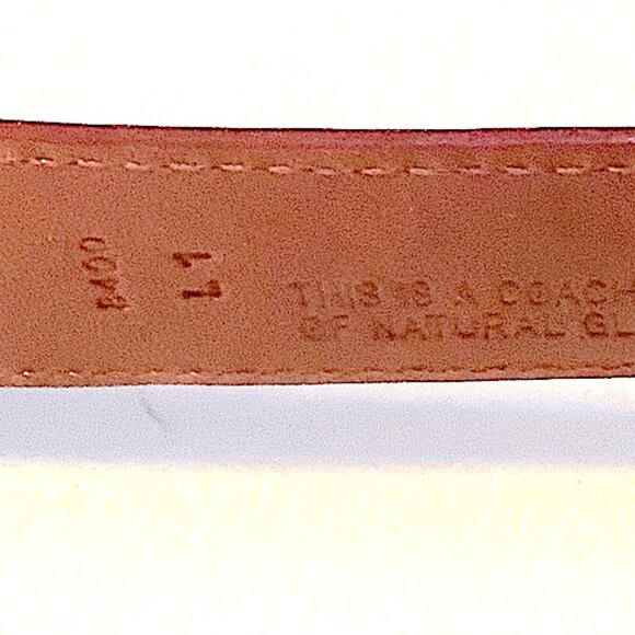 Vintage Coach Leather Belt Brass Buckle Cherry Red Size L, 38 inches long - Picture 6 of 8